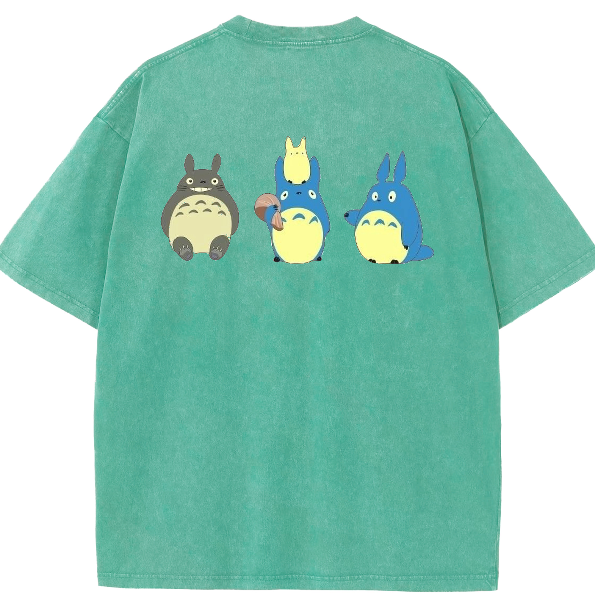 （画像用） となりのトトロ 草壁メイ 草壁サツキ My Neighbor Totoro Satsuki Kusakabe Mei Kusakabe 綿100% ヴィンテージ風 半袖Tシャツ（背面プリント）